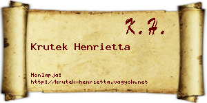 Krutek Henrietta névjegykártya